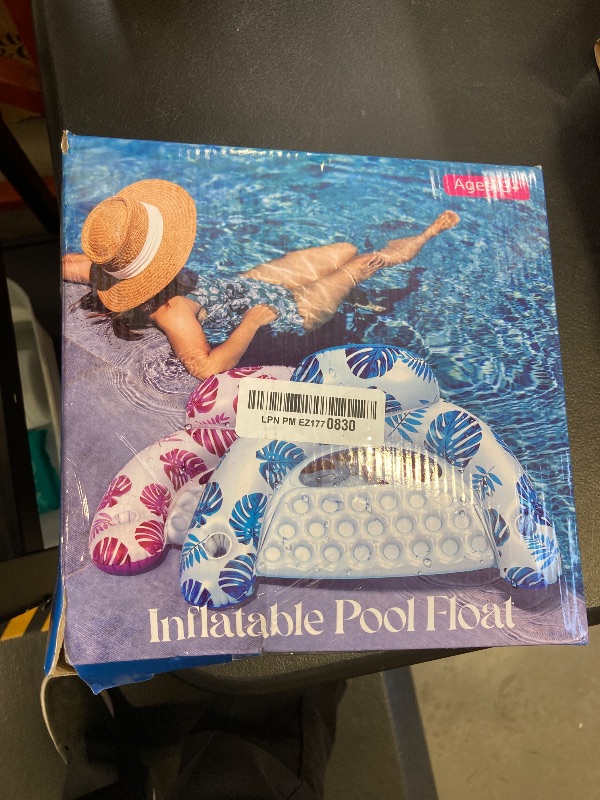 Photo 1 of [2025 New Upgraded] Pool Floats for Adult -Floating Lounge Chairs,Inflatable Pool Floats with Cup Holders 2 Repair Patch Suit for Swimming Pools, Beach, Pool Toys,Backyard Party,Lakes?1 Pack