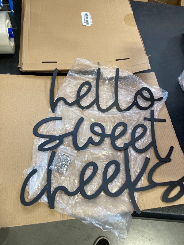 Photo 1 of Hello Sweet Cheeks Sign Funny Hello Sweet Cheeks Bathroom Decor Dimmable Signs for Wall Decor Bathroom Sign Art Cute Bathroom Shelf Decor for Women