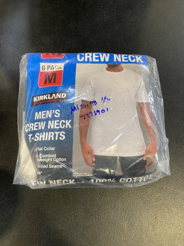 Photo 1 of 3 pack mens white crew neck shirts size medium 