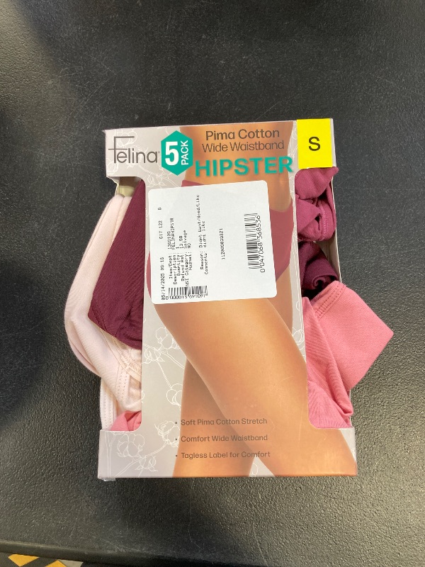 Photo 1 of Felina Womens 5 Pack Pima Cotton Wide Waistband Hipster (US, Alpha, Small, Regular, Regular, Rose All Day)
