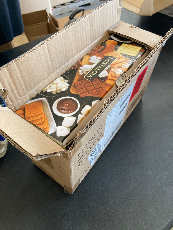 Photo 1 of Nostalgia Tabletop Indoor Electric S'mores Maker - Smores Kit With Marshmallow Roasting Sticks and 4 Trays for Graham Crackers, Chocolate, and Marshmallows - Movie Night Supplies - Brown