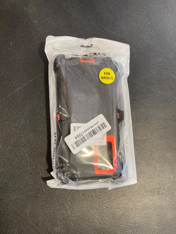 Photo 1 of Case for Galaxy Note 20 with Clip, Heavy-Duty Tough Rugged Shockproof Drop Protective Cover Cases for Samsung Galaxy Note 20, Black+Orange
