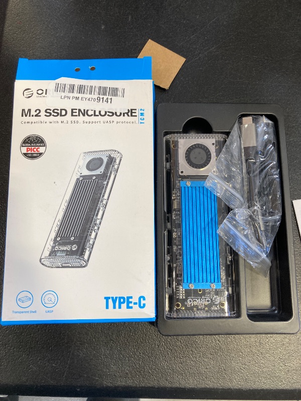Photo 1 of ORICO 40Gbps M.2 NVMe SSD Enclosure with Built-in Cooling Fan, Tool-Free External Hard Drive Enclosure, Support 2230 2242 2260 2280(M Key), Compatible with Thunderbolt 3/4 USB4/3.2/3.1/3.0/2.0-TCM2U4