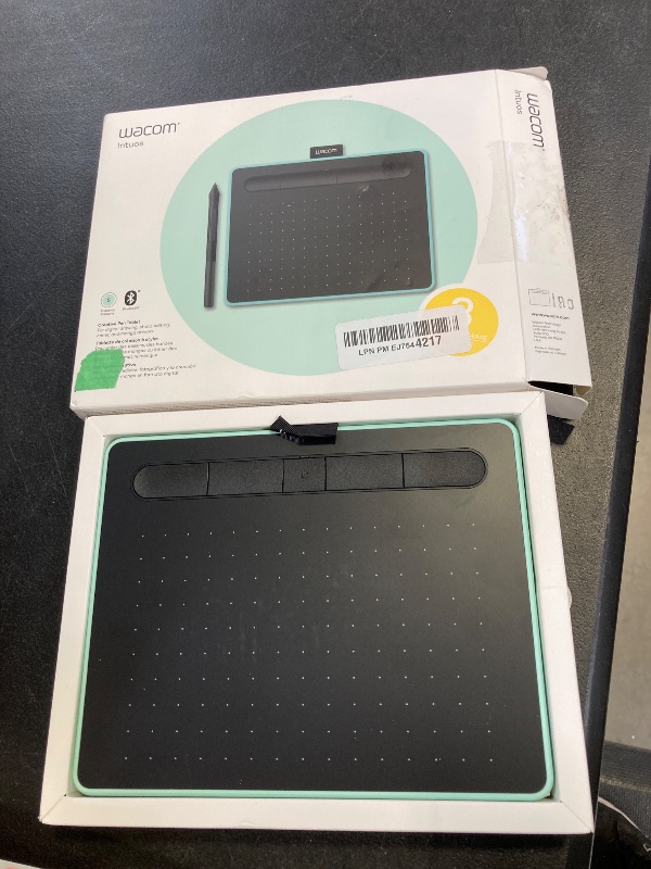 Photo 1 of Wacom Intuos Small Bluetooth Graphics Drawing Tablet, Portable for Teachers, Students and Creators, 4 Customizable ExpressKeys, Compatible with Chromebook Mac OS Android and Windows - Pistachio