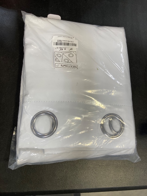 Photo 1 of NICETOWN Pure White 100% Blackout Lined Curtains, 2 Thick Layers Narrow Wide Window Treatment Panels Thermal Insulated Drapes for Kitchen Small Window (1 Pair, 37" Width x 63" Length Each Panel)