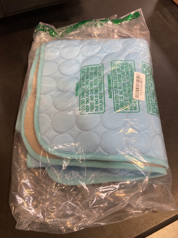 Photo 1 of MICROCOSMOS Summer Cooling Mat & Sleeping Pad- Water Absorption Top, Materials Safe, Easy Carry, EZ Clean. Keep Cooling for Pets, Kids and Adults.(Blue, 48" x24")