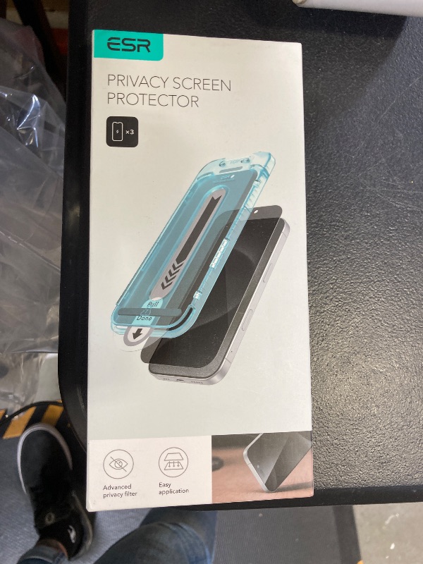 Photo 1 of ESR 3 Pack for iPhone 16 Pro Max Privacy Screen Protector, Anti-spy Tempered-Glass Privacy Screen Protector with Flawless Fit Tray, Micro-curved Edges, Case Friendly