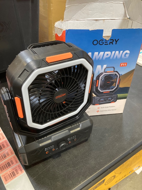 Photo 1 of OGERY 2025 Upgraded Camping Fan, Portable Rechargeable Fan with 20000mAh Battery Powered, Stronger Wind, Stepless Speed Regulation, Fast Charging for Tent, Travel, Car, Outdoor Camping Essentials