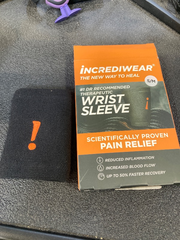 Photo 1 of Incrediwear Wrist Sleeve – Wrist Brace for Women and Men, Helps with Inflammation, Swelling & Joint Pain Relief, Wrist Support for Recovering from Injury & Surgery (Black, S/M)
