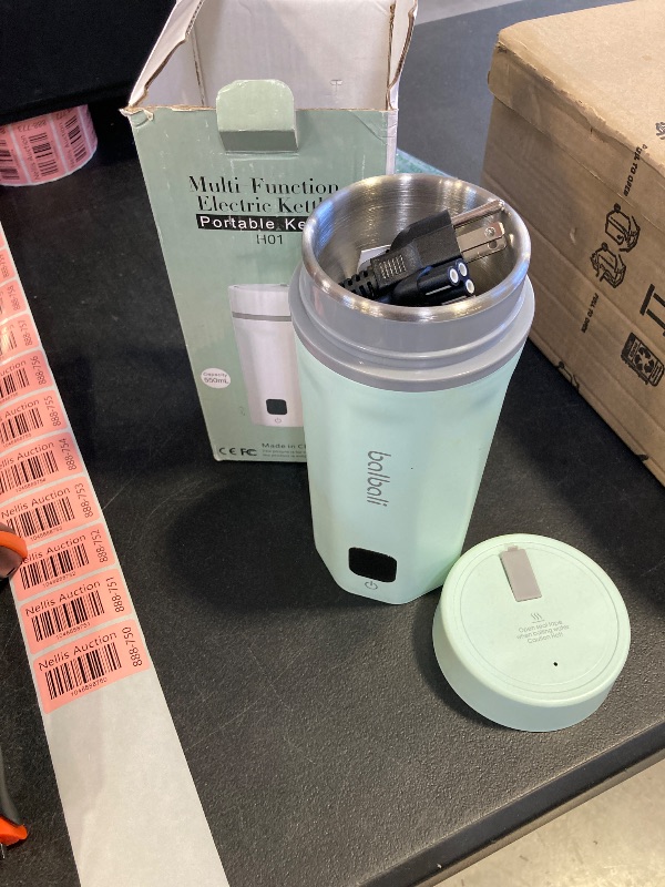 Photo 1 of balbali 18.6oz Portable Kettle for Travel 100-250V Dual Voltage for International/Global/Europe - 6 Preset Travel Electric Kettle Hot Water Boiler/Heater/Warmer/Tea Maker - Green