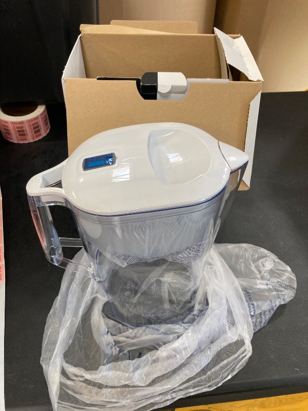 Photo 1 of Amazon Basics 10-Cup Water Pitcher with Filter Compatible with Brita for Clean, Crisp Water, WQA and NSF Certified, Made in Europe