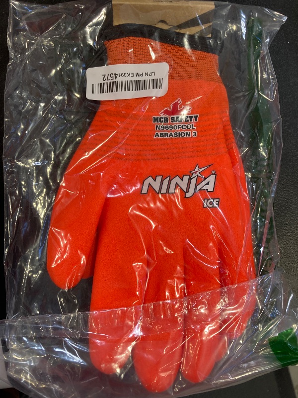 Photo 1 of MCR Safety N9680XXL Ninja Flex Work Gloves, 15 Gauge Nylon Shell with Latex Coated Palm and Fingertips, Red/Gray, 2X-Large, 1-Pair