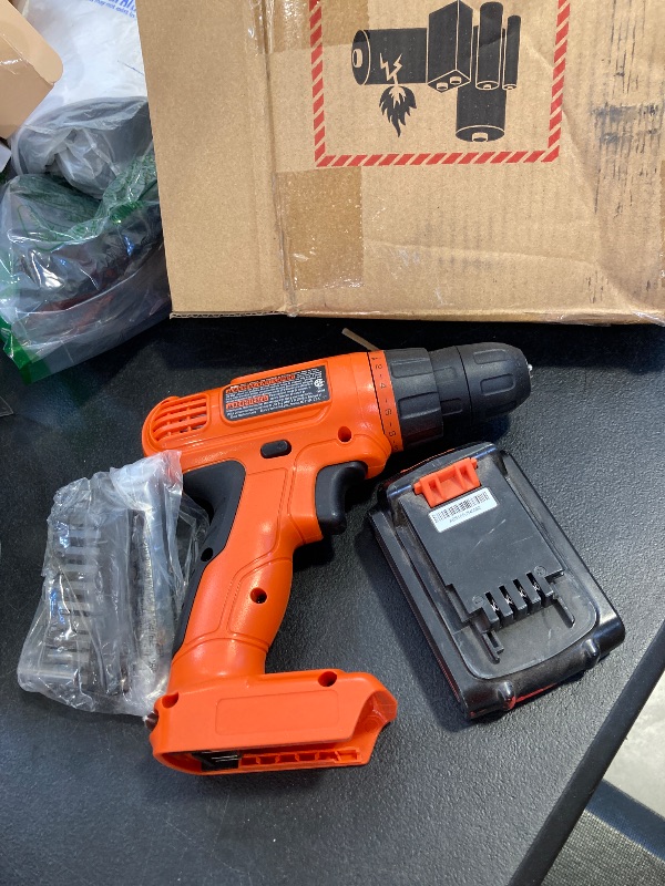 Photo 1 of BLACK+DECKER 20V MAX POWERCONNECT Power Drill Cordless Drill Driver Electric Screwdriver with 30 Piece Bit Set and Drivers Kit, Battery and Charger Included (LD120VA)