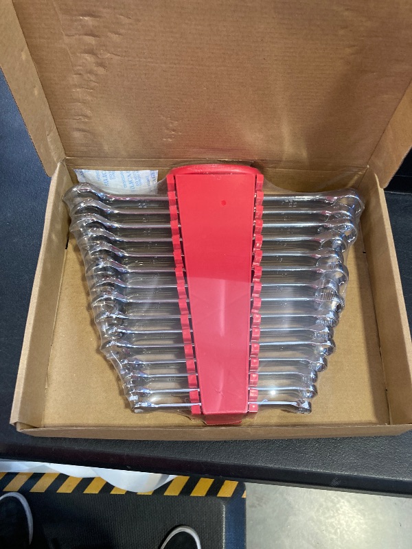 Photo 1 of Max Torque 15-Piece Premium Combination Wrench Set, Chrome Vanadium Steel, Long Pattern Design | Include Metric Sizes 8, 9, 10, 11, 12, 13, 14, 15, 16, 17, 18, 19, 20, 21, 22mm with Storage Rack