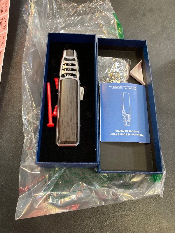 Photo 1 of Butane Torch Lighter, Refillable Kitchen Cooking Torch Windproof Adjustable Flame Solar Beam Torch HARYGATE Blow Torch with Safety Lock for Baking Creme Brulee