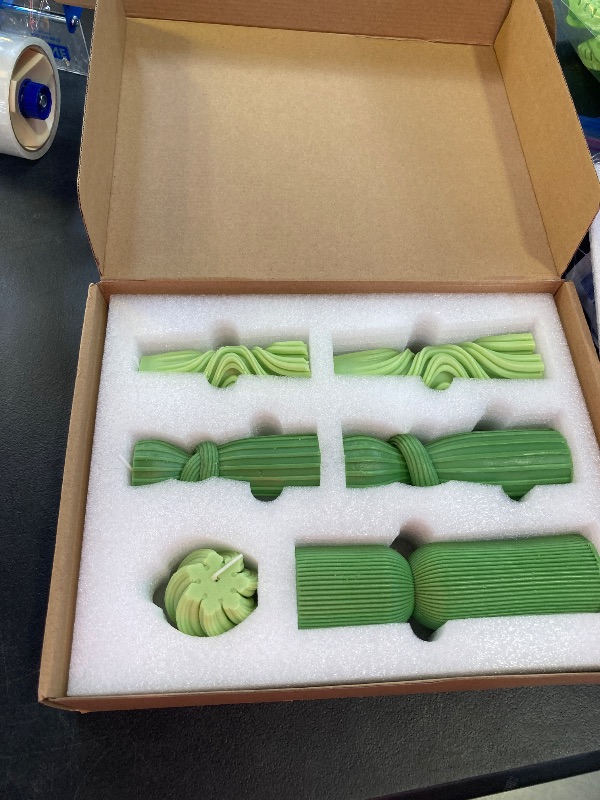 Photo 1 of Threlaco 6 Pcs Pillar Candles Modern Aesthetic Ribbed Decorative Candle Set Cute Soy Wax Scented Ribbed Decor for Home(Green,2.36-6.89 Inch)