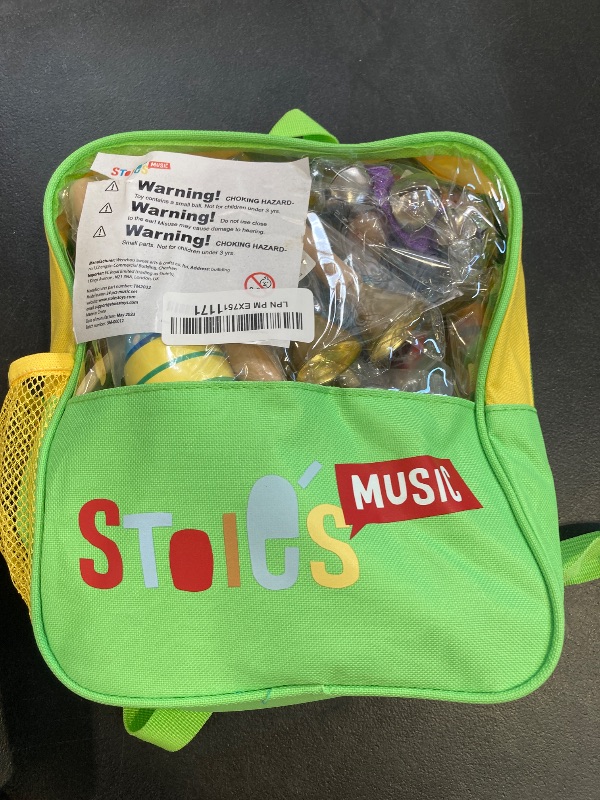 Photo 1 of Stoie's Wooden Kids Musical Instruments for 1-5 Years Old, Baby Percussion Toys with Xylophone, Maracas, Tambourine, Durable, Safe to Play, Clear Loud Sound, Bright Rainbow Colors, Storage Backpack