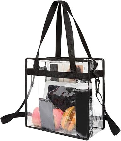 Photo 1 of BAGAIL Clear Bags Stadium Approved Clear Tote Bag with Zipper Closure Crossbody Shoulder Bag with Adjustable Strap(12x12x6in)
