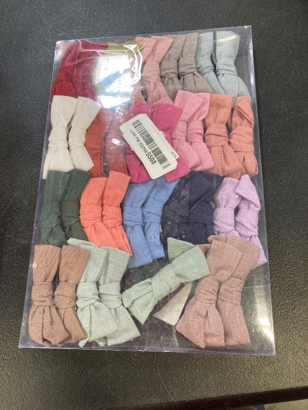 Photo 1 of 40Pcs 3.5Inch Hair Bows Clips for Baby Girls, Oaoleer Neutral Linen Pigtail Bows Double Bun Ponytail Bow Hair Barrettes Accessories for Babies Infant Toddlers Kids in Pairs