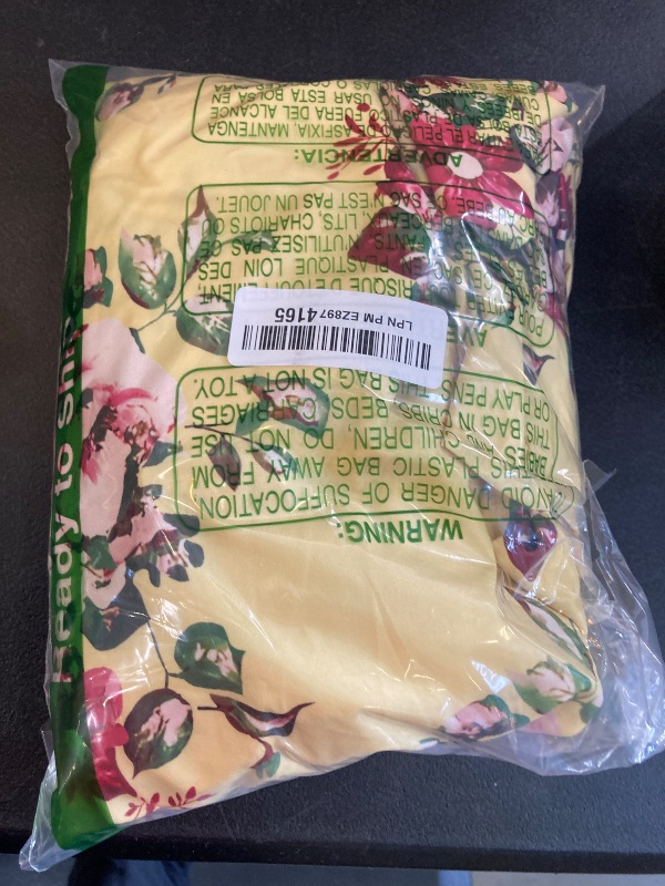 Photo 1 of ABYOVRT Women Floral Maxi Dress Sleeveless Tie Shoulder Bohemian Flowy Smocked Dresses Casual Summer Sundress with Pockets(Yellow,L)