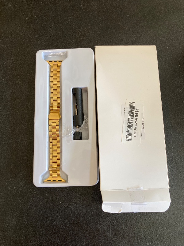 Photo 1 of OMIU Thin Band Compatible with Apple Watch 40mm 38mm 41mm 42mm 44mm 45mm 49mm, Premium Stainless Steel Metal Replacement Adjustable Wristband Strap for iWatch Ultra SE Series 9/8/7/6/5/4/3/2/1 Women