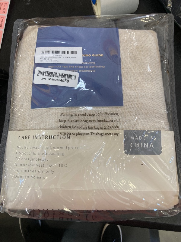 Photo 1 of 100% Blackout Shield Linen Blackout Curtains for Bedroom 84 Inches Long, Back Tab/Rod Pocket Living Room Drapes, Thermal Insulated Blackout Curtains 2 Panels Set, 50" W x 84" L, Cream