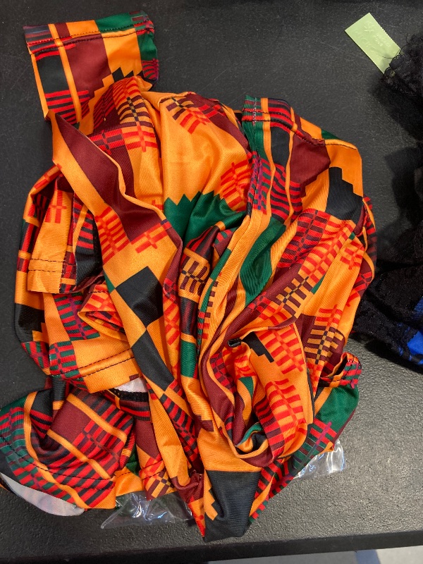 Photo 1 of AmzPrint Kente Tribal Girls Dashiki Print Dress African Tradition Dresses Long Sleeve Loose Flowy Swing Dresses for Kids medium 
