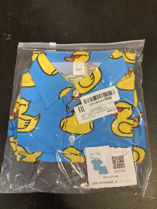 Photo 1 of visesunny Toddler Boys 2 Piece Outfit Button Down Shirt and Short Sets Yellow Duck in Pixel Sunglasses Boy Summer Outfits for Infant Baby Children Kids 5-6