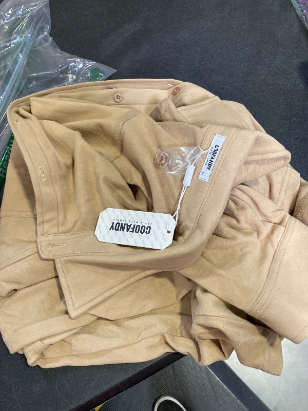 Photo 1 of COOFANDY Men's Shirt Jacket Long Sleeve Overshirt Casual Button Down Shacket Thermal Shirts with Pockets 2xl