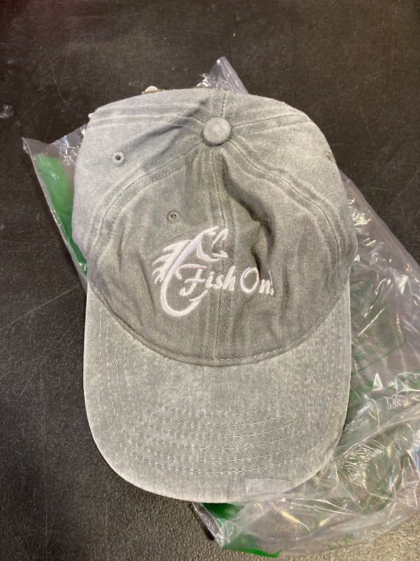 Photo 1 of YISHOW Embroidered fish on Bassball Cap Cute Vintage Men and Women Embroidered Hat Natural