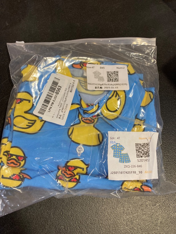 Photo 1 of visesunny Toddler Boys 2 Piece Outfit Button Down Shirt and Short Sets Yellow Duck in Pixel Sunglasses Boy Summer Outfits for Infant Baby Children Kids 4t