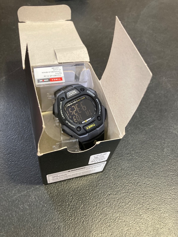 Photo 1 of Timex Men's Ironman Triathlon Classic 30 38mm Watch – Gray & Black Case Negative Display with Black Resin Strap