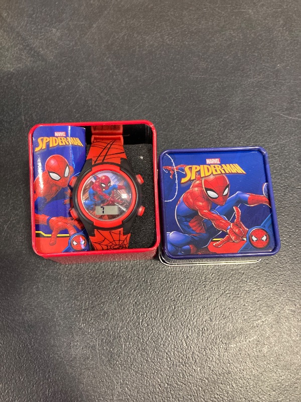 Photo 1 of Accutime Marvel Spider-Man Digital Watch for Kids – Durable Plastic Timepiece, LCD Display, Quartz Accuracy, Iconic Spiderman Imagery