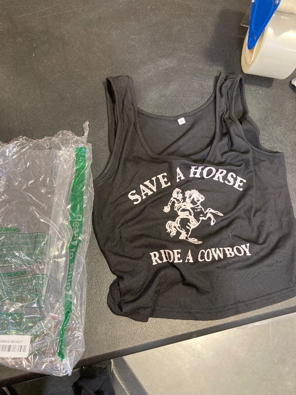 Photo 1 of Women Western Cowboy Rodeo Tank Tops Summer Vintage Country Concert Sleeveless Cowgirl Crop Graphic Top Outfit xl
