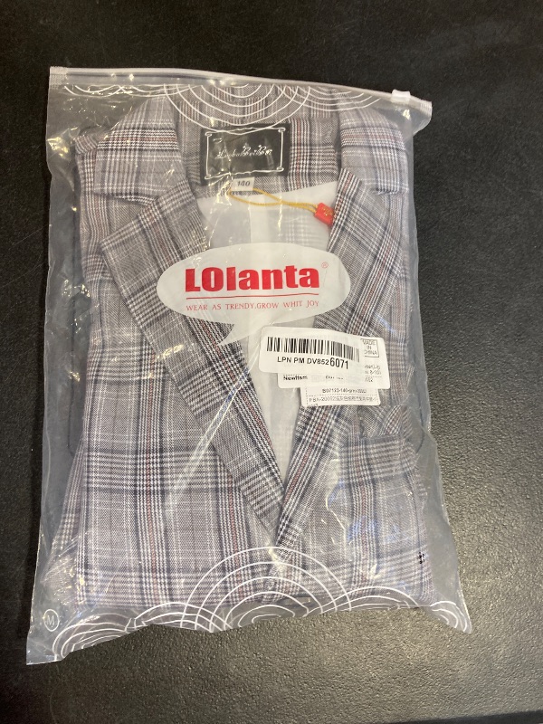 Photo 1 of LOLANTA Boys Casual Suits Wedding Outfits Kids 2 Piece Gentleman Blazer and Pants Set Dresswear(Light Grey, 8-10) SIZE 140