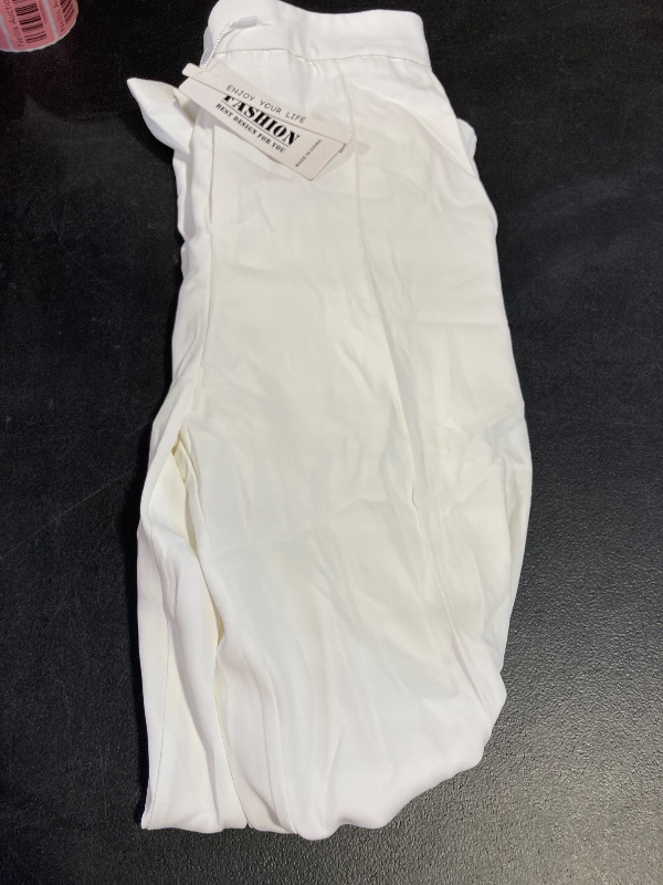 Photo 1 of Kocowoo Women's Causal High Waisted Wide Leg Pants, Bootcut Dress Pants for Women, Work Pants with Pockets for Women Office White SIZE 4