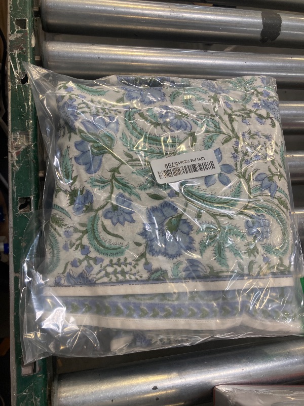 Photo 1 of ATOSII Amara 100% Cotton Round Summer Tablecloth, Handblock Print Floral Table Cloth for Kitchen Dining Linen I Parties, Weddings, Outdoors I Grand Millennial Farmhouse Home Decor 90" Inches Round