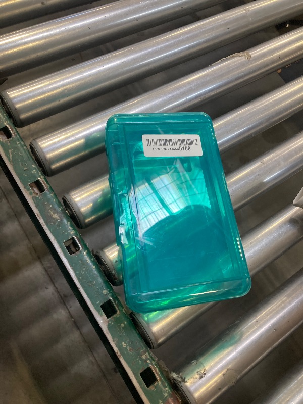 Photo 1 of 1 PCS Pencil Box,Double Layer Large Capacity Pencil Box,Hard Pen Case with Snap-tight Lid, Plastic Pencils Case for Office School Supplies Pen Boxes,Storage Organizer for Gel Pens Erasers-Green