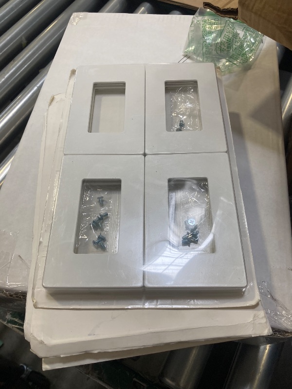 Photo 1 of CML Matte White Decorator Screwless Wall Plate, 8 Pack 1-Gang Outlet Covers and Switch Plates, Scratch and Impact Resistant, Hidden Screws, Polycarbonate, Standard Size 2.91” X 4.68”