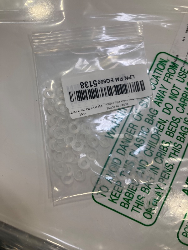 Photo 1 of Qjaiune 100 Pack M4 Nylon Washers Clear Flat Washer, 4mm ID 8.5mm OD 1mm Thickness Faucet Plastic Gasket, Metric Transparent Gasket Sealing Washer Spacer Flat Hose Washer for Water Pipe Water Hose