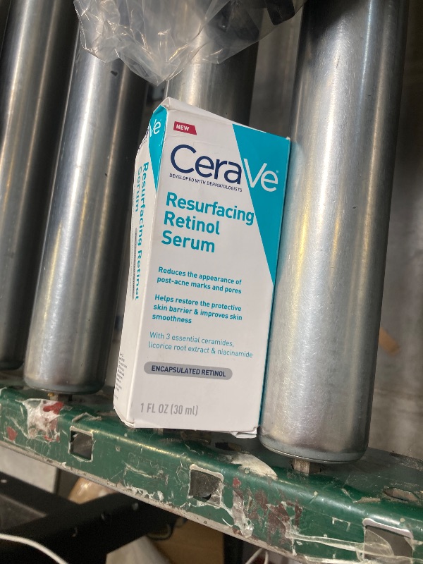 Photo 1 of CeraVe Resurfacing Retinol Serum For Post Acne Marks, Formulated With Licorice Root Extract & Niacinamide, Brightening Serum & Pore Minimizer For Face, Post Acne Skin Barrier Repair, Non-Comedogenic