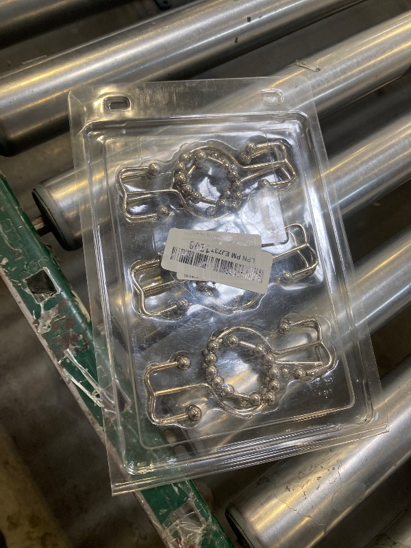 Photo 1 of Shower Curtain Rings,Shower Curtain Hooks,Rust Proof Secure Lock Ring Clips for Hanging Bathroom Curtain (Silver E-Hooks)
