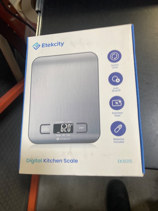 Photo 1 of Etekcity Food Kitchen Scale, Digital Grams and Ounces for Weight Loss, Baking, Cooking, Keto and Meal Prep, LCD Display, Medium, 304 Stainless Steel