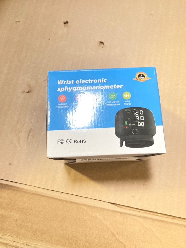 Photo 1 of Double love Wrist Blood Pressure Monitor Led Display, Touch Screen Wrist Blood Pressure Cuff 99x2 Reading Memory Wrist Bp Monitor with Carrying Case(Black)