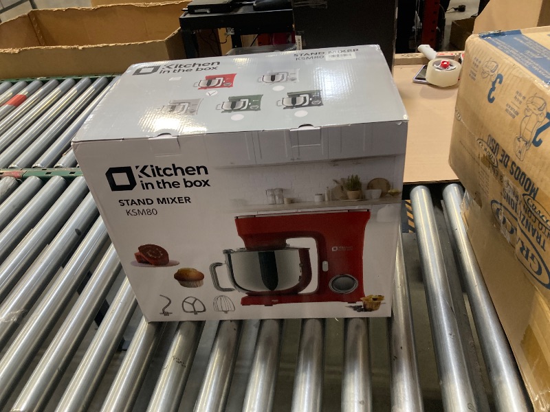 Photo 1 of Kitchen in the Box Stand Mixer, 900W 8.5 QT Kitchen Electric Mixer, 10-Speed Large Capacity Tilt-head Food Mixer with Dough Hook, Wire Whip, Flat Beater & Splash Guard (Red)