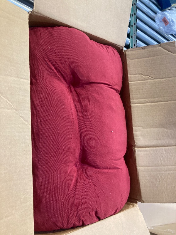 Photo 1 of downluxe Water-Resistant Adirondack Chair Cushions, Indoor/Outdoor Chair Cushions with Adjustable Ties, High Back Patio Chair Cushions, 4.5" Thick Padding, Burgundy