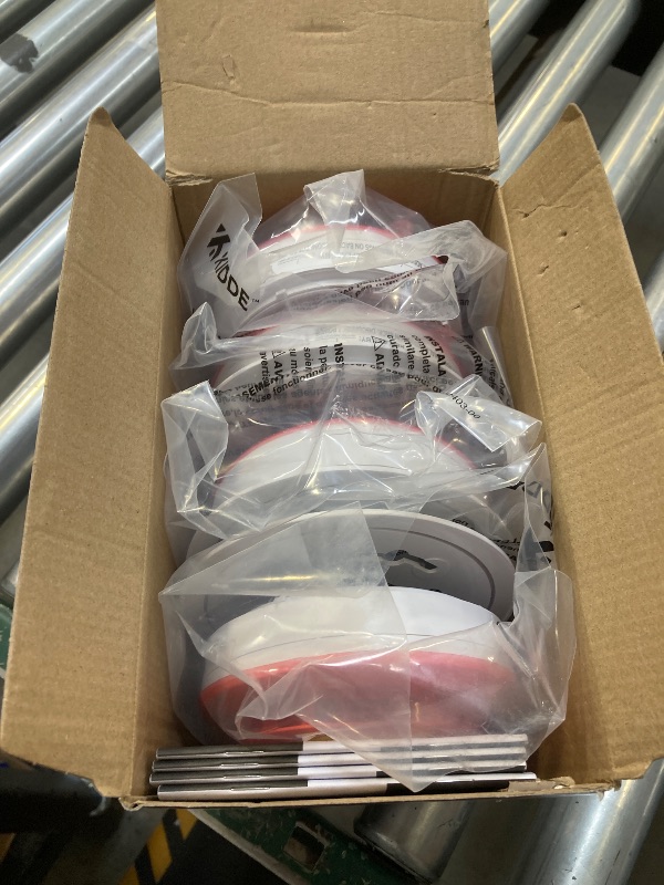 Photo 1 of Kidde Hardwired Smoke Detector, 10-Year Battery Backup, Interconnectable, LED Warning Light Indicators, 4 Pack