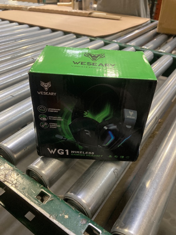 Photo 1 of WESEARY Wireless Gaming Headsets for PC, PS5, PS4, Switch, Mac, 2.4GHz Wireless Gaming Headphone with ENC Noise Canceling Microphone, Bluetooth 5.4, Cool Lighting, 50H Battery, 50mm Drivers