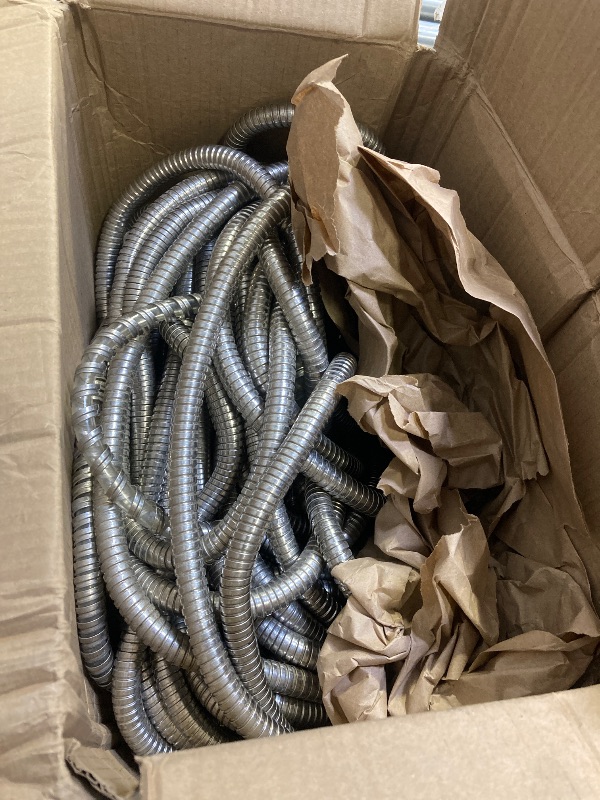 Photo 1 of TVKB Garden Hose 100ft Stainless Steel Water Hose Super Tough Flexible Water Pipe with Brass Fittings and Sprayer Nozzle, No Kink, Rust Proof