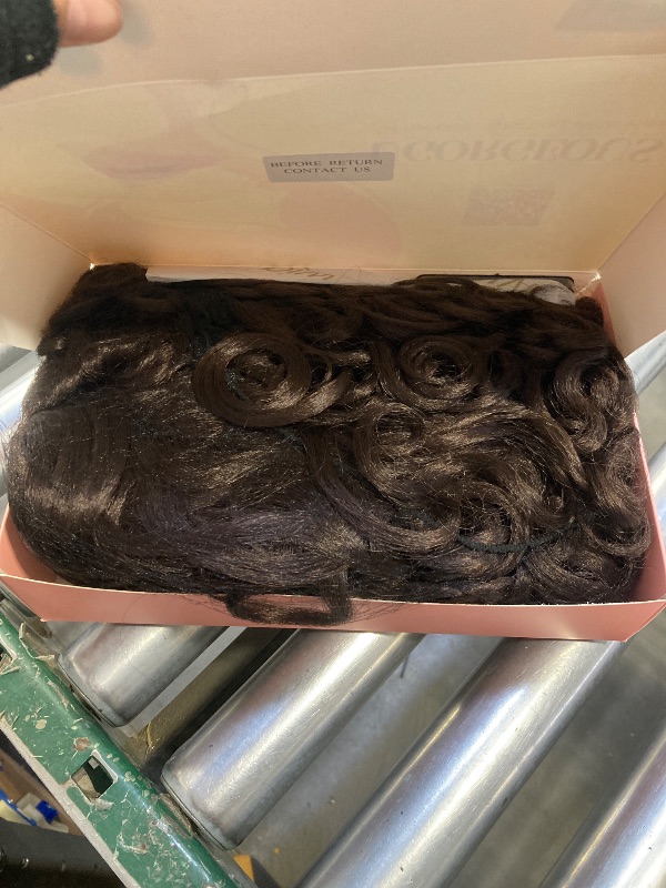 Photo 1 of UGORGEOUS Glueless Curly Lace Front Wigs for Women Pre Plucked Middle Part Closure Wig 22 Inch Pre Layered Brown Synthetic Lace Front Wigs natural 4A curls Wear And Go Long Curly Wig for Women
